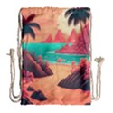 Tropical Beach Sea Jungle Ocean Landscape Drawstring Bag (Large) View1