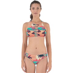 Tropical Beach Sea Jungle Ocean Landscape Perfectly Cut Out Bikini Set by Pakemis