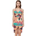 Tropical Beach Sea Jungle Ocean Landscape Wrap Frill Dress View1