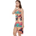 Tropical Beach Sea Jungle Ocean Landscape Wrap Frill Dress View2