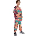 Tropical Beach Sea Jungle Ocean Landscape Kids  Sweatshirt set View3