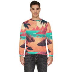 Tropical Beach Sea Jungle Ocean Landscape Men s Fleece Sweatshirt