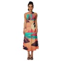 Tropical Beach Sea Jungle Ocean Landscape Sleeveless Cross Front Cocktail Midi Chiffon Dress View1