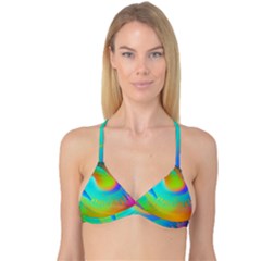 Contemporary Fluid Art Pattern In Bright Colors Reversible Tri Bikini Top by GardenOfOphir