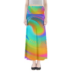 Contemporary Fluid Art Pattern In Bright Colors Full Length Maxi Skirt by GardenOfOphir