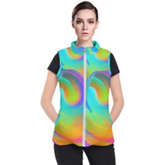 Contemporary Fluid Art Pattern In Bright Colors Women s Puffer Vest by GardenOfOphir