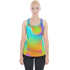 Contemporary Fluid Art Pattern In Bright Colors Piece Up Tank Top by GardenOfOphir