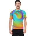 Contemporary Fluid Art Pattern In Bright Colors Men s Short Sleeve Rash Guard View1