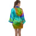 Contemporary Fluid Art Pattern In Bright Colors Long Sleeve Satin Kimono View2