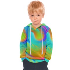 Contemporary Fluid Art Pattern In Bright Colors Kids  Overhead Hoodie by GardenOfOphir