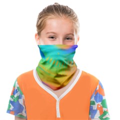 Contemporary Fluid Art Pattern In Bright Colors Face Covering Bandana (kids) by GardenOfOphir