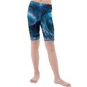 Tsunami Waves Ocean Sea Water Rough Seas 3 Kids  Mid Length Swim Shorts View1