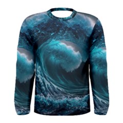 Tsunami Waves Ocean Sea Water Rough Seas 3 Men s Long Sleeve Tee