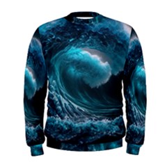 Tsunami Waves Ocean Sea Water Rough Seas 3 Men s Sweatshirt by Pakemis