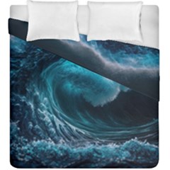 Tsunami Waves Ocean Sea Water Rough Seas 3 Duvet Cover Double Side (king Size) by Pakemis