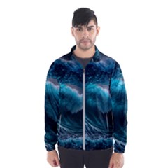 Tsunami Waves Ocean Sea Water Rough Seas 3 Men s Windbreaker