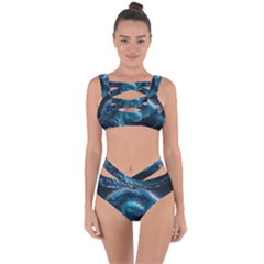 Tsunami Waves Ocean Sea Water Rough Seas 3 Bandaged Up Bikini Set  by Pakemis