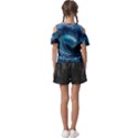 Tsunami Waves Ocean Sea Water Rough Seas 3 Kids  Butterfly Cutout Tee View2