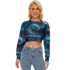 Tsunami Waves Ocean Sea Water Rough Seas 3 Lightweight Long Sleeve Sweatshirt by Pakemis