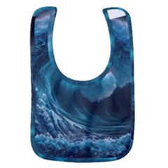 Tsunami Waves Ocean Sea Water Rough Seas 3 Baby Bib by Pakemis