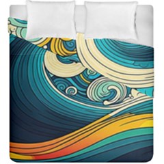 Waves Wave Ocean Sea Abstract Whimsical Abstract Art Duvet Cover Double Side (king Size) by Pakemis