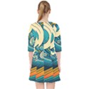 Waves Wave Ocean Sea Abstract Whimsical Abstract Art Quarter Sleeve Pocket Dress View2