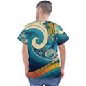 Waves Wave Ocean Sea Abstract Whimsical Abstract Art Men s V-Neck Scrub Top View2