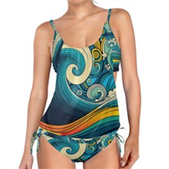 Waves Wave Ocean Sea Abstract Whimsical Abstract Art Tankini Set by Pakemis