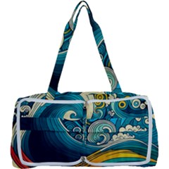 Waves Wave Ocean Sea Abstract Whimsical Abstract Art Multi Function Bag by Pakemis