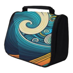 Waves Wave Ocean Sea Abstract Whimsical Abstract Art Full Print Travel Pouch (small) by Pakemis