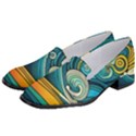 Waves Wave Ocean Sea Abstract Whimsical Abstract Art Women s Classic Loafer Heels View2