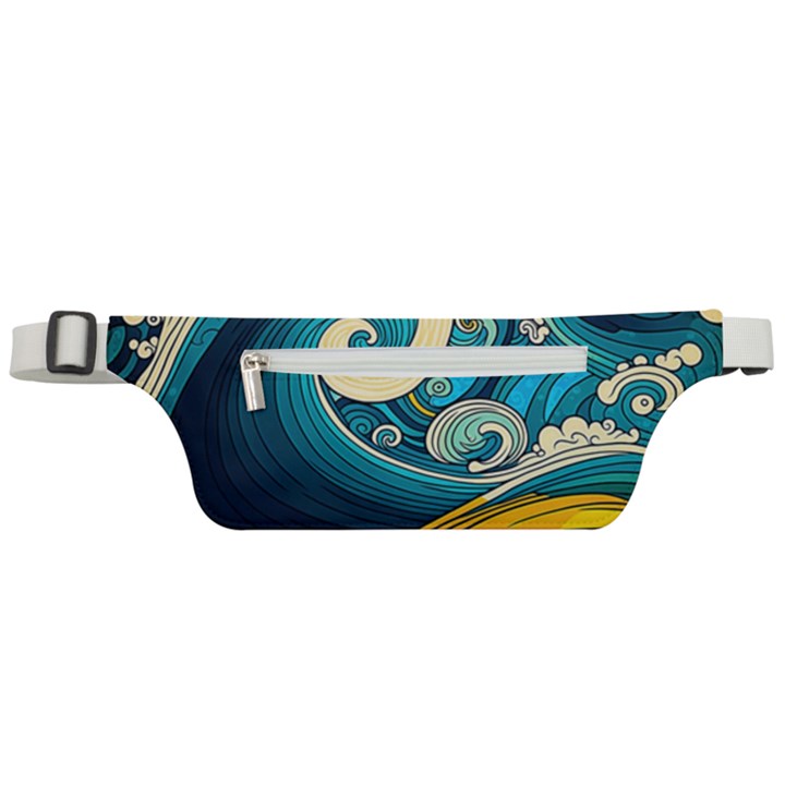 Waves Wave Ocean Sea Abstract Whimsical Abstract Art Active Waist Bag