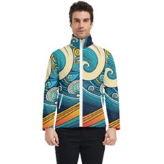 Waves Wave Ocean Sea Abstract Whimsical Abstract Art Men s Bomber Jacket