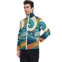 Waves Wave Ocean Sea Abstract Whimsical Abstract Art Men s Bomber Jacket View3