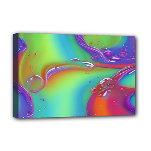 Modern Abstract Liquid Art Pattern Deluxe Canvas 18  X 12  (stretched) by GardenOfOphir