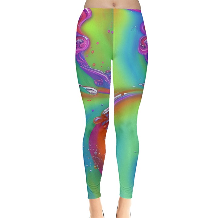 Modern Abstract Liquid Art Pattern Leggings 