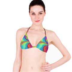 Modern Abstract Liquid Art Pattern Bikini Top by GardenOfOphir