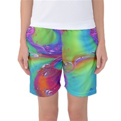 Modern Abstract Liquid Art Pattern Women s Basketball Shorts by GardenOfOphir