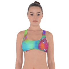 Modern Abstract Liquid Art Pattern Got No Strings Sports Bra by GardenOfOphir