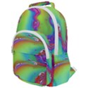 Modern Abstract Liquid Art Pattern Rounded Multi Pocket Backpack View1