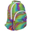 Modern Abstract Liquid Art Pattern Rounded Multi Pocket Backpack View2