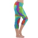 Modern Abstract Liquid Art Pattern Capri Yoga Leggings View3