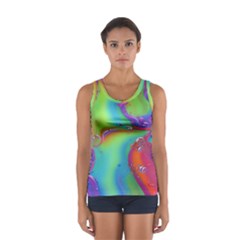 Modern Abstract Liquid Art Pattern Sport Tank Top  by GardenOfOphir