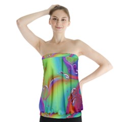 Modern Abstract Liquid Art Pattern Strapless Top by GardenOfOphir