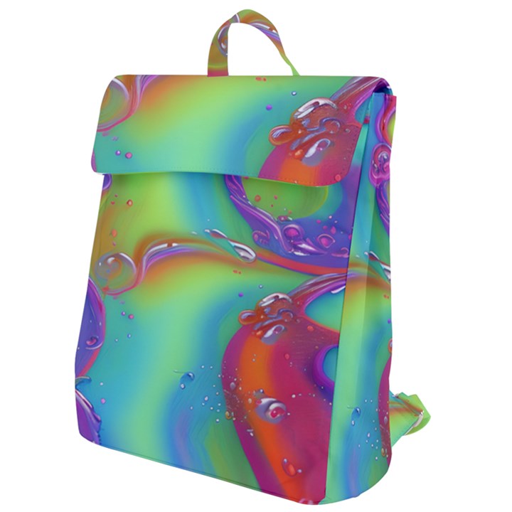 Modern Abstract Liquid Art Pattern Flap Top Backpack