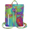 Modern Abstract Liquid Art Pattern Flap Top Backpack View3