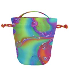 Modern Abstract Liquid Art Pattern Drawstring Bucket Bag by GardenOfOphir