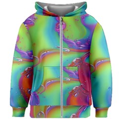 Modern Abstract Liquid Art Pattern Kids  Zipper Hoodie Without Drawstring by GardenOfOphir