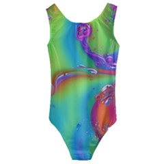 Modern Abstract Liquid Art Pattern Kids  Cut-out Back One Piece Swimsuit by GardenOfOphir