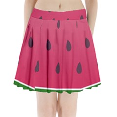 Watermelon Fruit Summer Red Fresh Food Healthy Pleated Mini Skirt by Wegoenart